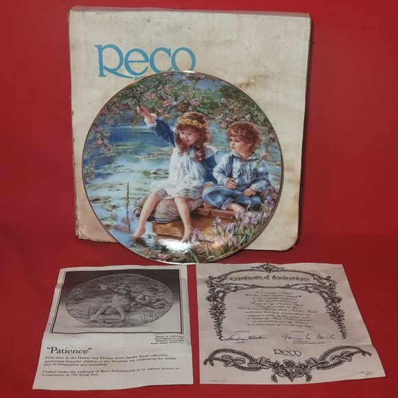 Reco Hearts and Flowers Patience  Sandra Kuck Decorative Plate 1991 - Picture 4 of 11